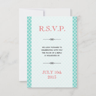Invitation Carton de réponse de mariage esperluette carreau m