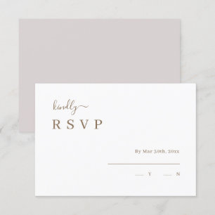 Invitation Carton de réponse de mariage Minimaliste Rose Blus