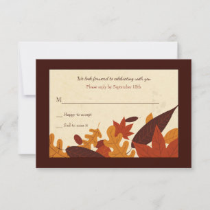 Invitation Carton de réponse Falling Leaves