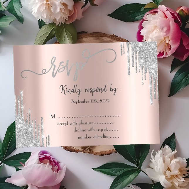 Invitation  Carton de réponse pour Bat Mitzvah avec gouttes d (Créateur téléchargé)