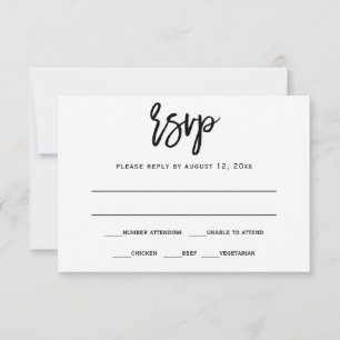 Invitation Carton de réponse RSVP Calligraphie au pinceau (