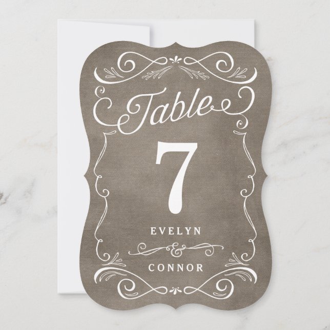 Invitation Carton de table numérique modifiable avec des roul (Dos)