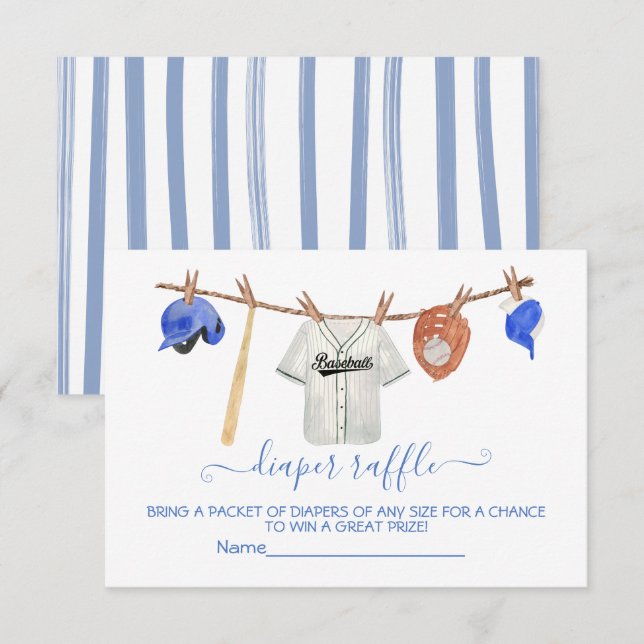 Invitation Carton de tirage au sort pour couche Baby Shower B (Devant / Derrière)