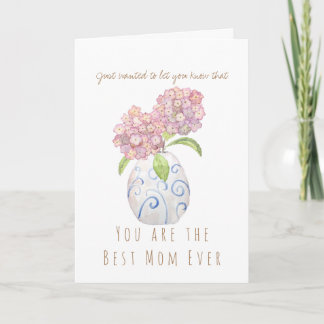 Invitation carton de vœux pour la fête des mères avec hydrang