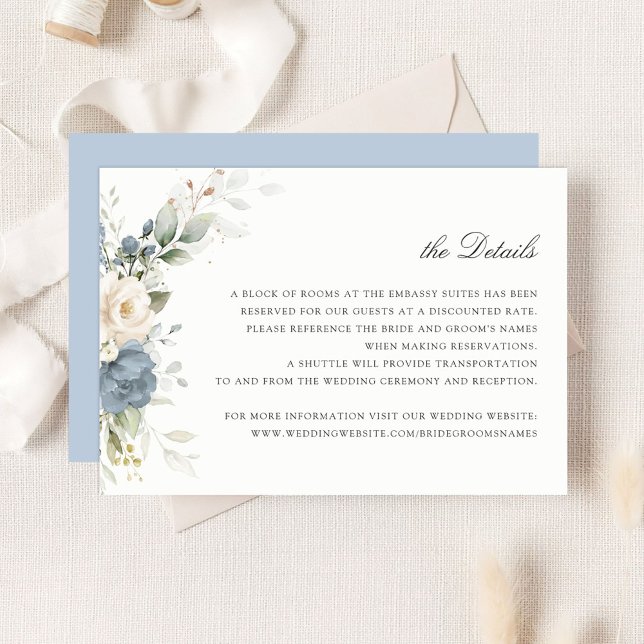 Invitation Carton d'insertion de détails de mariage à la verd (Créateur téléchargé)