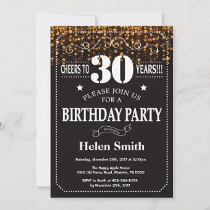 Invitation Carton d'invitation 30ème anniversaire avec paille