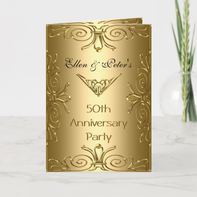 Invitation Carton d'invitation 50e anniversaire de mariage Ar (Devant)