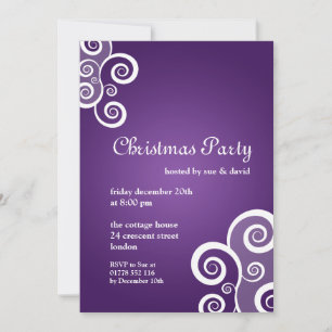 Invitation Carton d'invitation 5x7 Élégant Tourbillons Violet