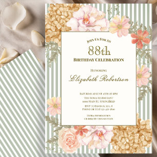 Invitation Carton d'invitation 88ème anniversaire Couleurs d'