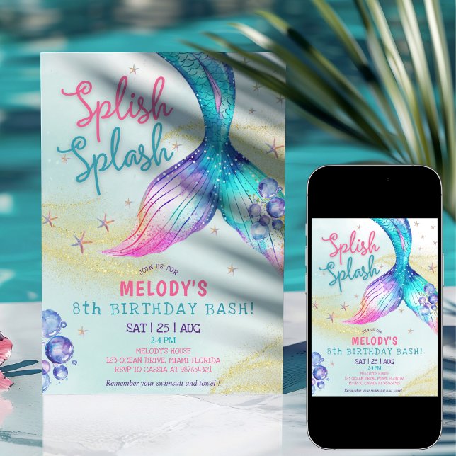 Invitation Carton d'invitation 8ème anniversaire Queue de Sir (Créateur téléchargé)