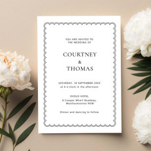 Invitation Carton d'invitation à bordure festonnée minimalist