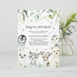 Invitation Carton d'invitation à la baby shower Animaux Arcti