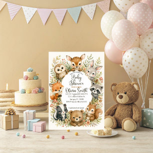Invitation Carton d'invitation à la Baby Shower Animaux de la