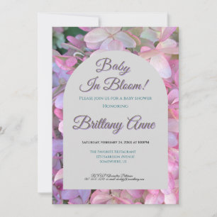Invitation Carton d'invitation à la baby shower Baby in Bloom