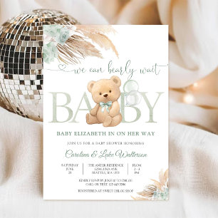 Invitation Carton d'invitation à la Baby Shower Bearly Wait