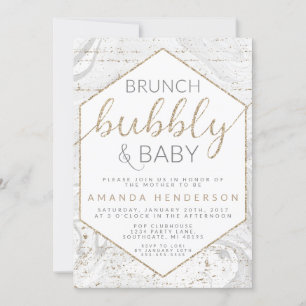 Invitation Carton d'invitation à la baby shower Bubbly & Baby