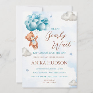 Invitation Carton d'invitation à la baby shower « Can Bearly