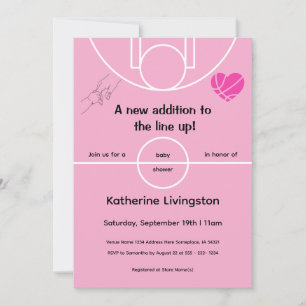 Invitation Carton d'invitation à la baby shower Fille Rose Ba