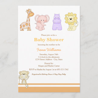 Invitation Carton d'invitation à la baby shower Jungle Babies