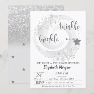 Invitation Carton d'invitation à la baby shower Paillettes ar