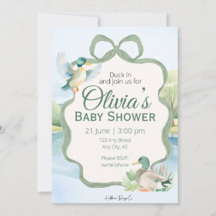 Invitation Carton d'invitation à la baby shower pour caneton