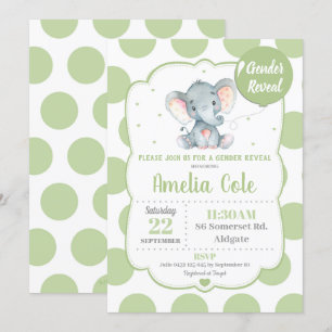 Invitation Carton d'invitation à la Baby Shower pour éléphant