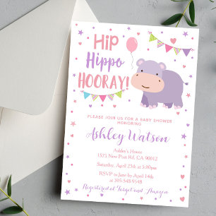 Invitation Carton d'invitation à la baby shower thème animal 