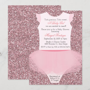 Invitation Carton d'invitation à la baby shower Tutu de balle