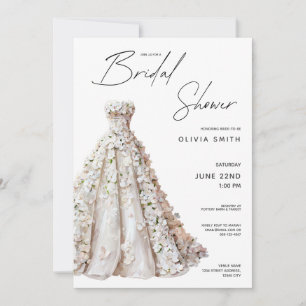 Invitation Carton d'invitation à la douche de mariée Robe de