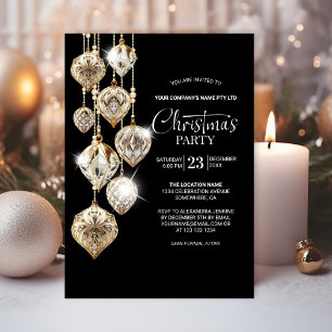 Invitation Carton d'invitation à la fête de Noël avec ornemen