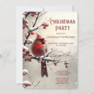 Invitation Carton d'invitation à la fête de Noël Cardinal Rou
