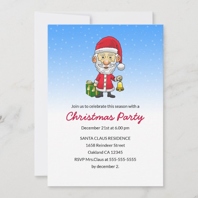 Invitation Carton d'invitation à la fête de Noël de Jingle Be (Devant)