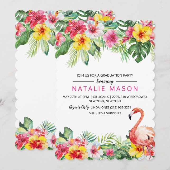 Invitation Carton d'invitation à la fête de remise des diplôm (Devant / Derrière)