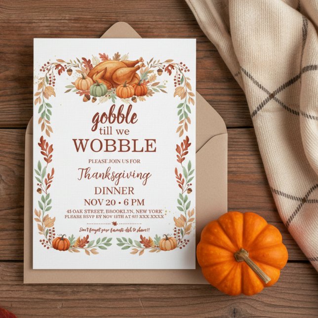Invitation Carton d'invitation à la fête de Thanksgiving « Go (thanksgiving invitation)