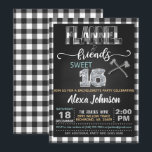 Invitation Carton d'invitation à la fête Flannel & Friends -<br><div class="desc">Invitation parfaite pour célébrer ce lauréat d'anniversaire spécial !</div>