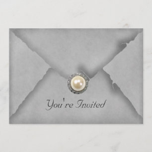 Invitation Carton d'invitation à la fête Jewels and Lace Gray