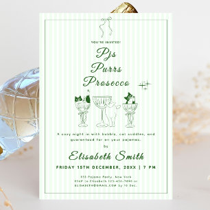 Invitation Carton d'invitation à la soirée Pyjama, ronrons &