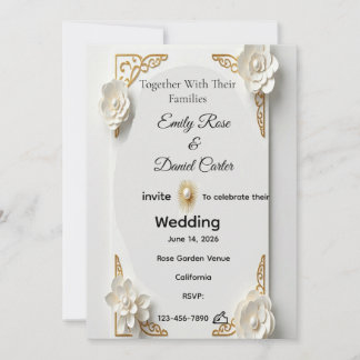 Invitation Carton d'invitation à l'aquarelle classique, encad