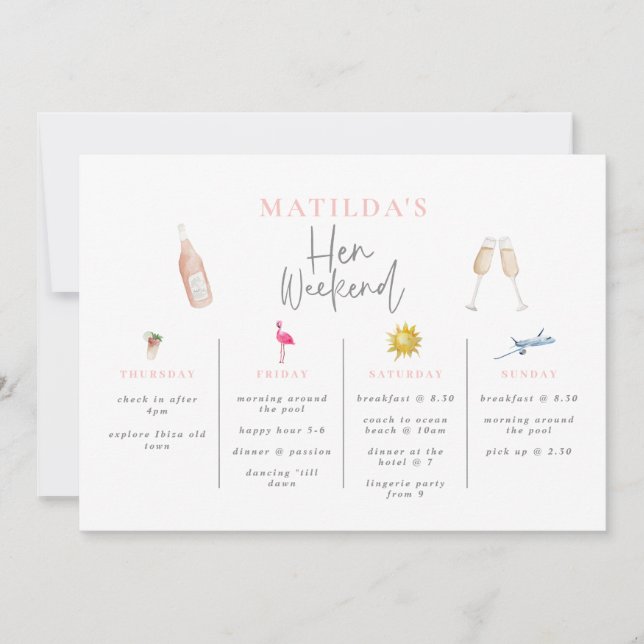 Invitation carton d'invitation à l'aquarelle pour l'enterreme (Devant)