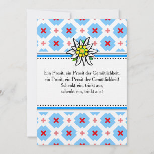 Invitation Carton d'invitation à l'Oktoberfest bleu rouge