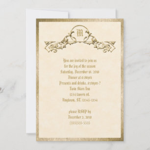 Invitation Carton d'invitation à monogramme avec effet gaufra