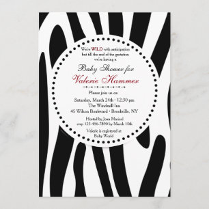 Invitation Carton d'invitation à motif zèbre