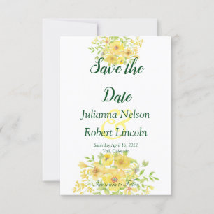 Invitation Carton d'invitation à sauver la date florale aquar
