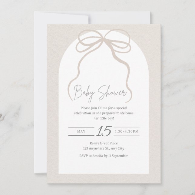 Invitation Carton d'invitation à une baby shower (Devant)