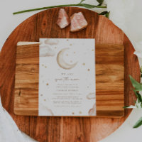 Carton d'invitation à une baby shower « Dans la lu