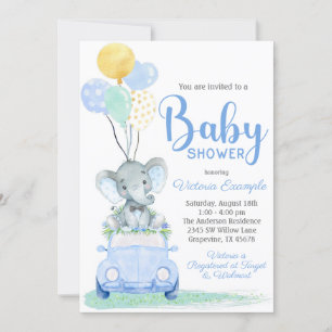 Invitation Carton d'invitation à une baby shower pour garçon