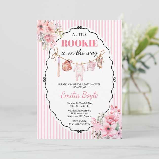 Invitation Carton d'invitation à une baby shower pour l'arriv (Debout devant)