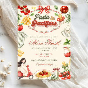 Invitation Carton d'invitation à une baby shower pour Pasta &