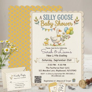 Invitation Carton d'invitation à une baby shower Rétro Canard