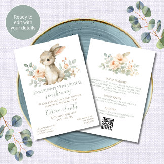 Invitation Carton d'invitation à une baby shower Some Bunny B
